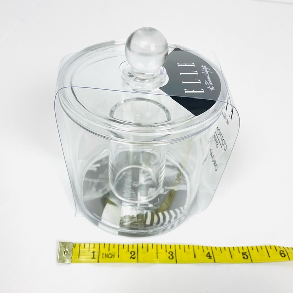 Elle Clear Acrylic Cotton Ball/Swab Organizer with Lid - Picture 6 of 7